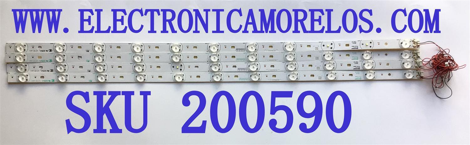 KIT DE LED'S PARA TV APEX (4 PIEZAS) / NUMERO DE PARTE B002X19WCA062871B1 A / HX-S(I) / A002X19WCA003481A2 A / PANEL V390HJ1-P02 REV.C1 / MODELO LE3943